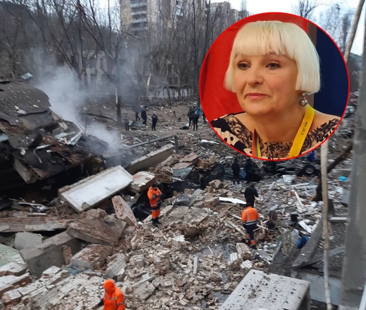 Išgyvenimai: Kyjive gyvenanti lietuvė D. Makarova pati patyrė, ką reiškia karas. Taip atrodė jos namas, į jį pataikius rusų raketos skeveldrai.