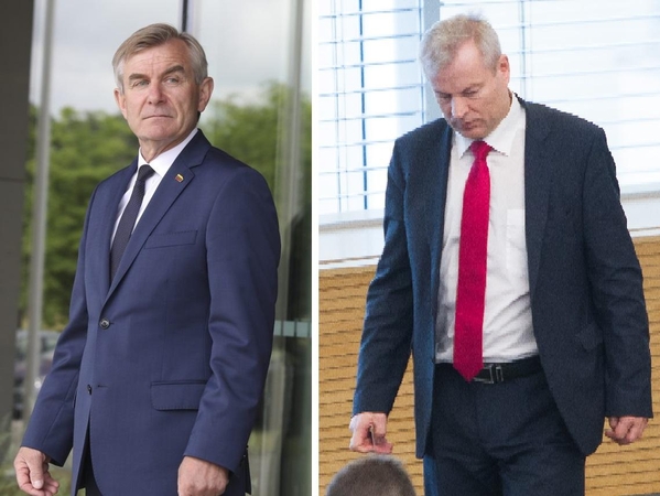Viktoras Pranckietis (kairėje) ir Mindaugas Bastys (dešinėje)