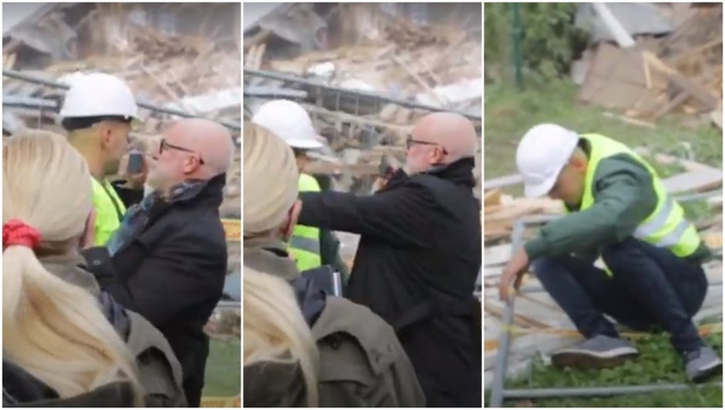 Incidentas prie griaunamo namo Perkūno alėjoje