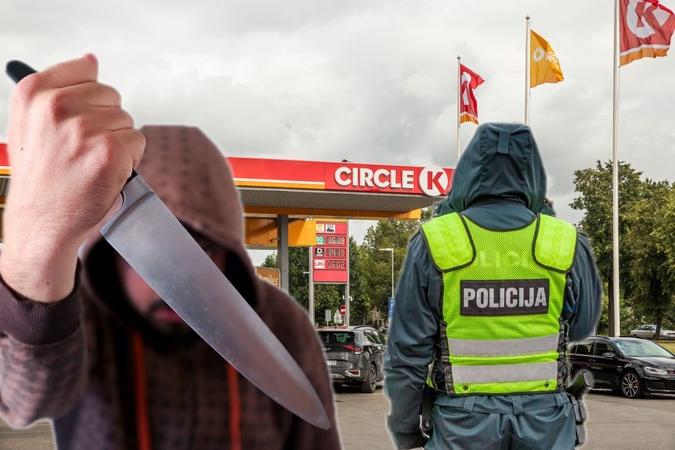 Incidentas „Circle K“: įtariamasis policininko užpuolimu jau teistas už nužudymą peiliu