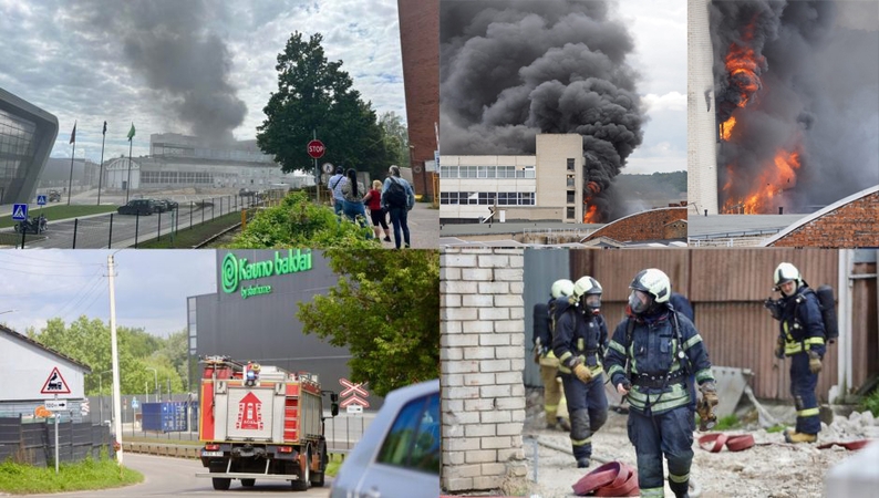 Aliarmas Šančiuose – liepsnojo „Kauno baldai“: dėl gaisro mieste padidėjo oro tarša