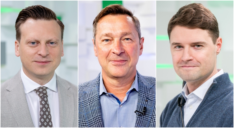 Valdas Benkunskas (iš kairės), Artūras Zuokas, Mykolas Majauskas