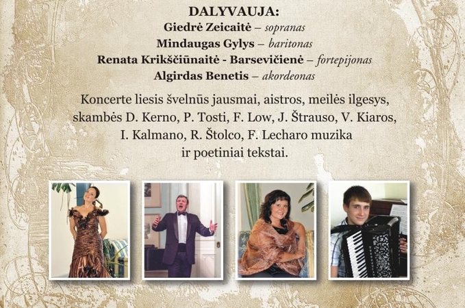 Palangos kurhauze šv. Valentino dieną - meilės dainų vakaras