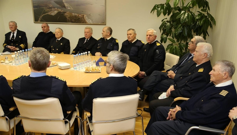 Susitikimas: jūrų kapitonų vizitas Jūrininkų ligoninėje.