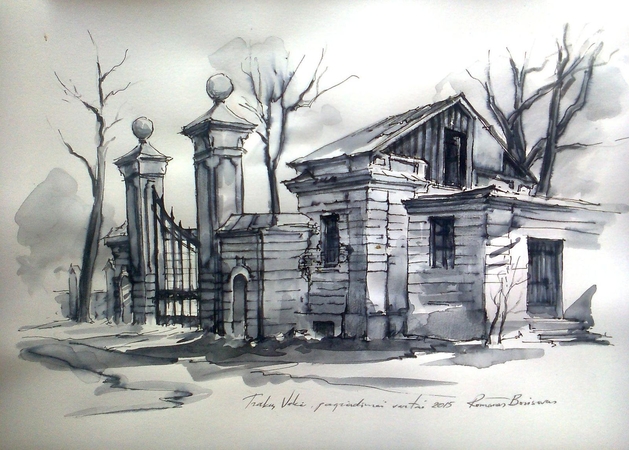 R.Borisovas. Trakų Vokės pagrindiniai vartai. 2015.