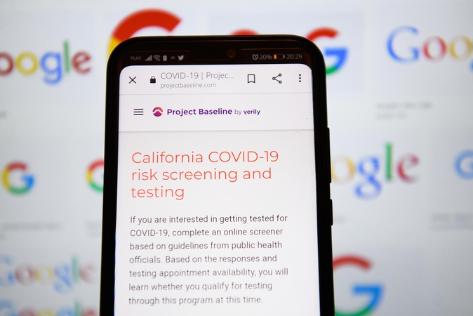 „Google“ tinklapis koronaviruso testui neatlaikė milžiniškos paklausos