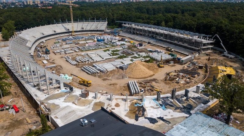Pamatykite, kaip iš vidaus atrodo S. Dariaus ir S. Girėno stadiono statybų aikštelė (vaizdo įrašas)
