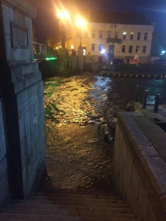Klaipėdos senamiestį užliejo potvynis