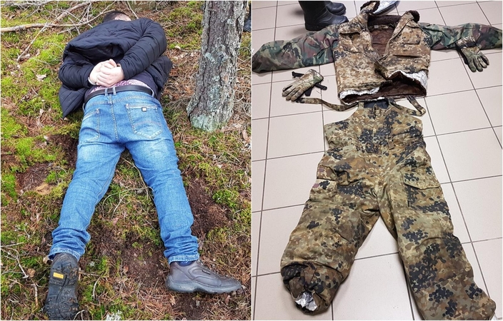 Nelegaliai sieną kirtęs uzbekas tikėjosi, kad folija padės likti nepastebėtam