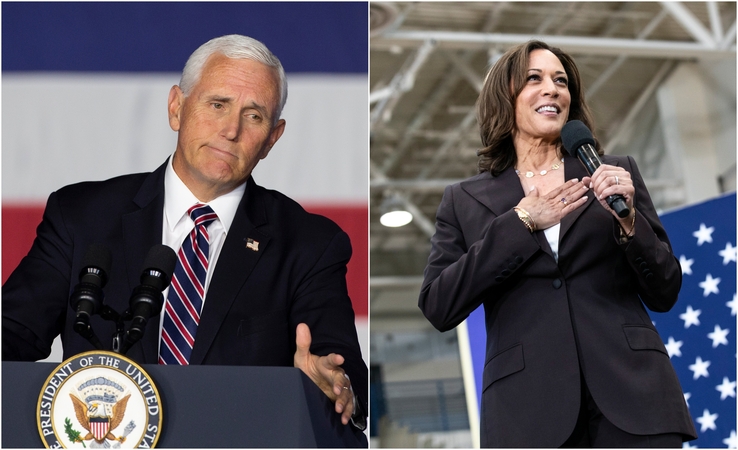 Mike'as Pence'as ir Kamala Harris