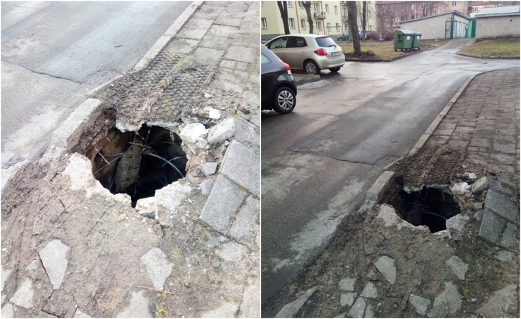 Uostamiesčio gatvėse atsivėrė įgriuvos