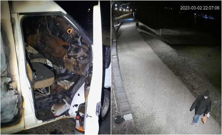 Sudegusiame mikroautobuse radus vyro kūną policija prašo pagalbos