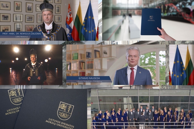 LSMU absolventams įteikti diplomai, pirmą kartą iškilmės – virtualiosios