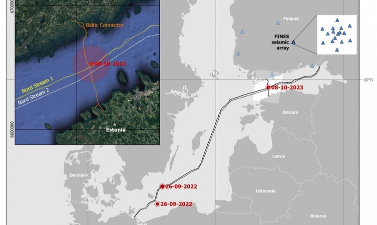 Suomija įtaria, kad su dujotiekio pažeidimu susijęs kinų laivas