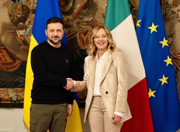 Volodymyras Zelenskis ir Giorgia Meloni