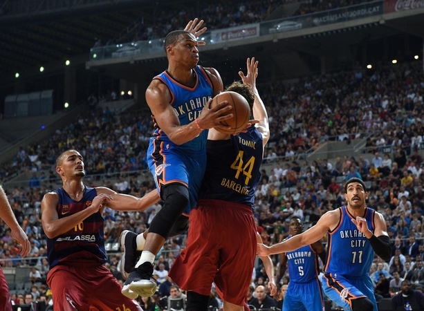 „Thunder“ palaužė "Barcelona" krepšininkus, D. Sabonis pelnė 8 taškus