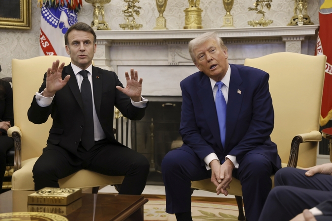 Emmanuelis Macronas ir Donaldas Trumpas