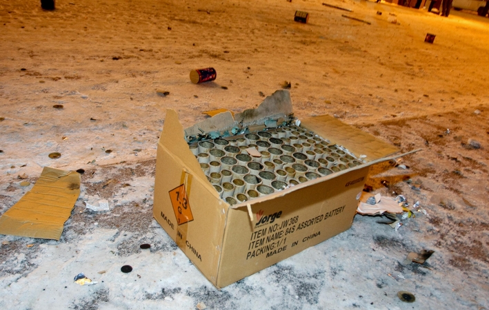Policija nustatė, kad Vilniuje nelegaliai prekiauta šventine pirotechnika