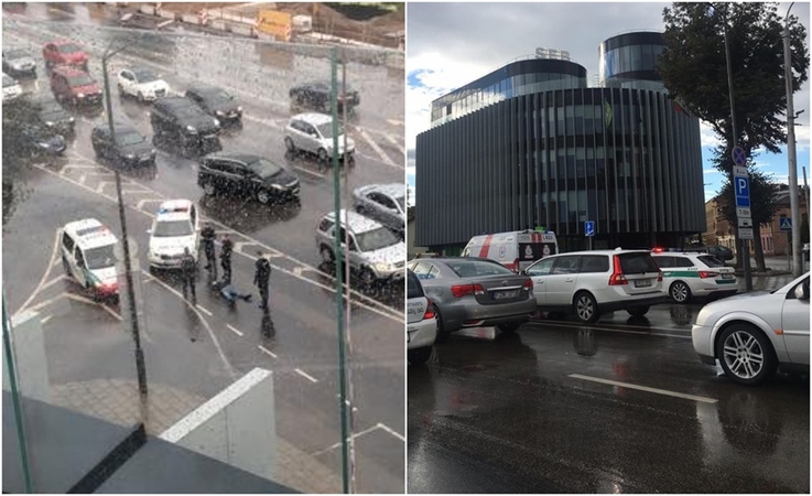 Į Karaliaus Mindaugo prospektą skubėjo policija ir medikai: ant kelio gulėjo vyras