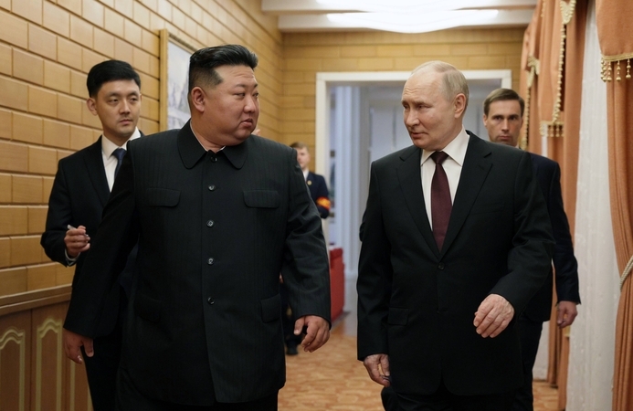 Kim Jon Unas ir Vladimiras Putinas