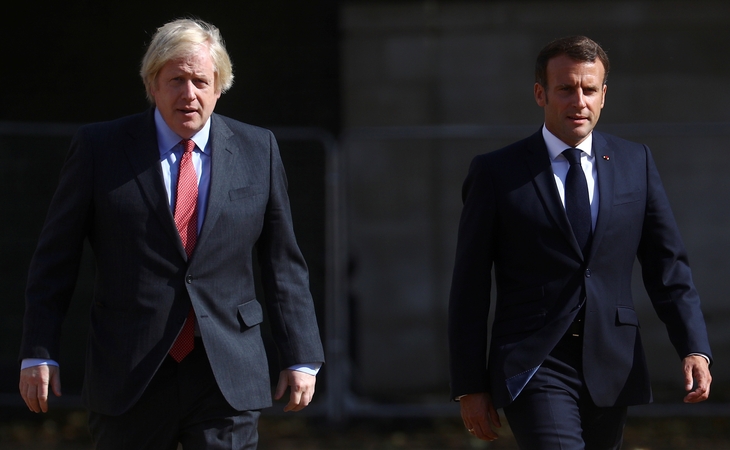 Borisas Johnsonas ir Emmanuelis Macronas