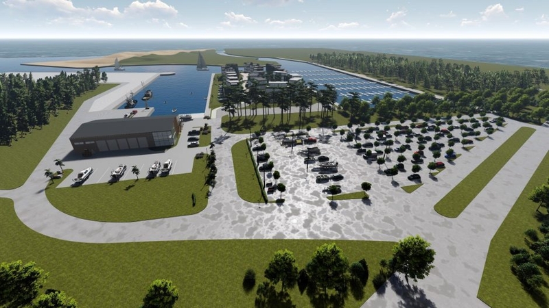 Šventosios jūrų uosto projekto vizualizacija