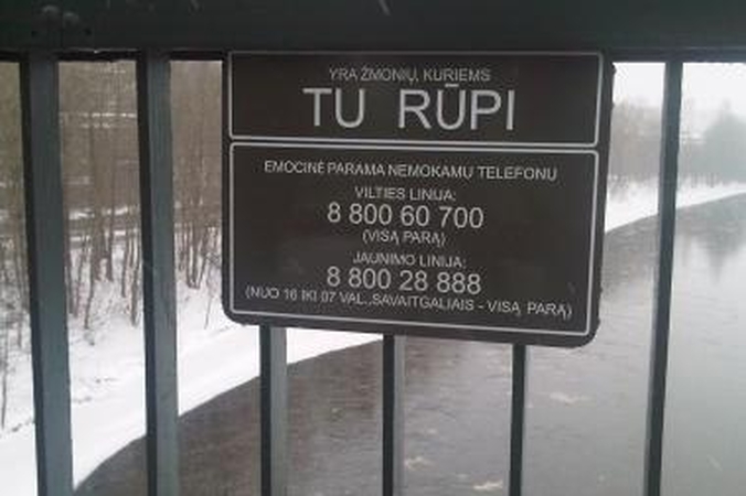 Vilniaus tiltai jau ragina nesižudyti