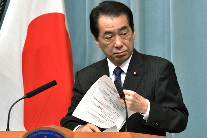 Japonijos premjeras Naoto Kanas paskelbė, kad atsistatydina