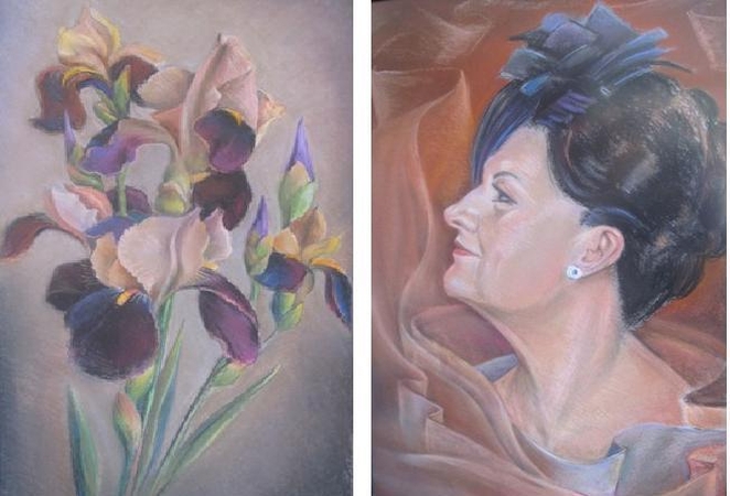 Sofijos Kanaverskytės pastelių parodoje – moterys ir gėlės