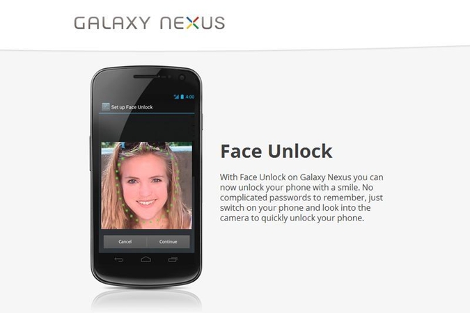 Kaip apgauti „Galaxy Nexus“ veido atpažinimo apsaugos programą?