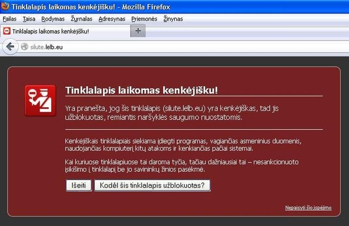 Bažnyčios internetinis puslapis skelbiamas kenkėjišku