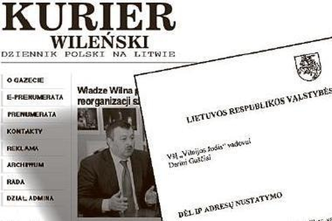 VSD kreipimasis į "Kurier Wilenski" - Lietuvos lenkų bauginimo pavyzdys