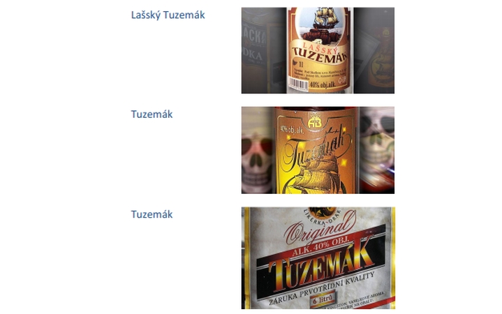 Skelbiamos pavojingų čekiškų alkoholinių gėrimų etiketės