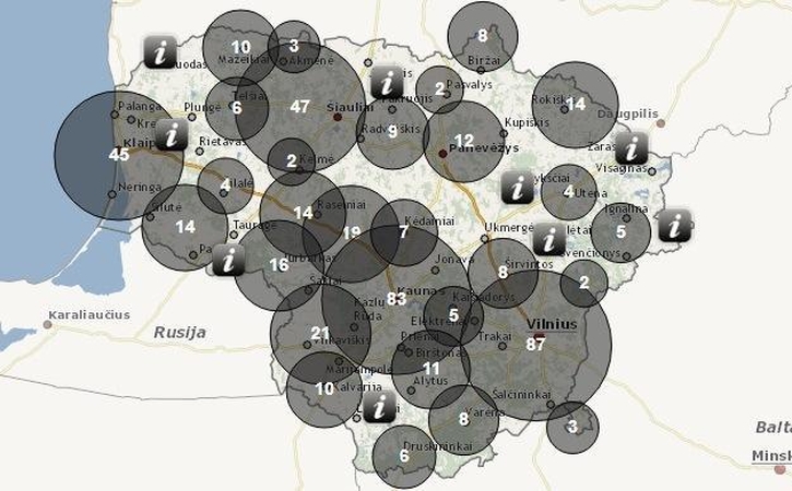 Kovai su kontrabanda – žemėlapis internete