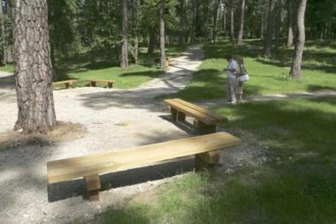 Įrengė: parke pastatyta dešimtys naujų suolų.