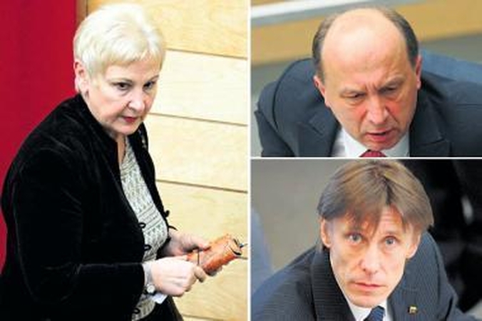 Gelbėtojai: valdančiosios koalicijos lyderius Seimo pirmininkę I.Degutienę ir premjerą A.Kubilių išgelbėjo L.Diniaus (nuotr. apačioje) vadovaujama frakcija „Viena Lietuva“.